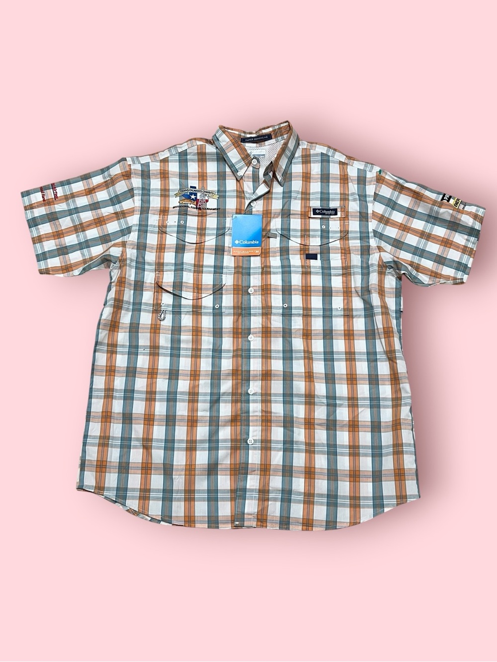 Columbia PFG Super Bonehead Mens Fishing Plaid SS Shirt